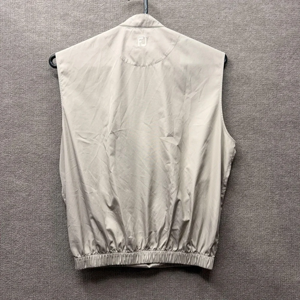 FootJoy Winged Foot Vest Mens‎ Large Beige Golf Windbreaker Pullover Lightweight